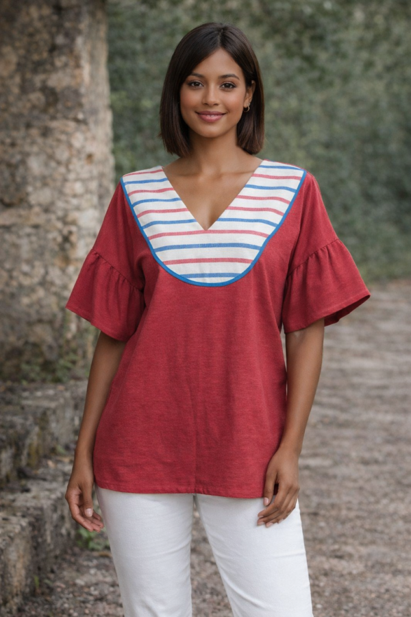 BLUSA MANGAS VOLADAS