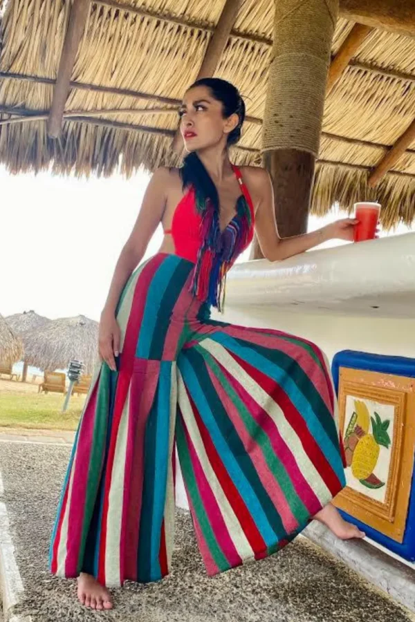 pantalon de mujer amplio modelo aladín