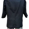 BLUSA DE TELA NEGRA CON DETALLES DE SEDA