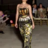 CROP TOP DE REBOZO DORADO